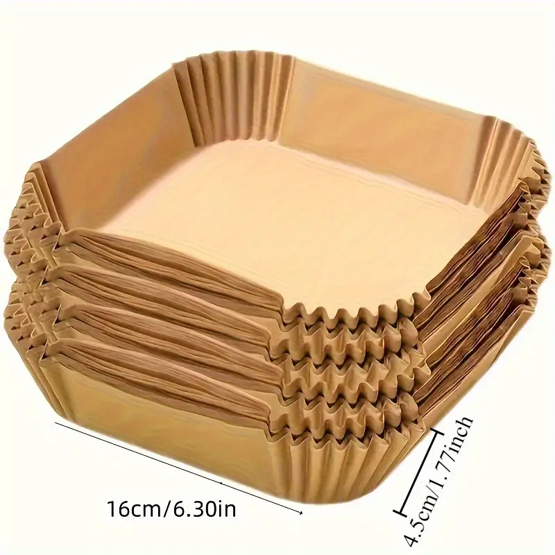 100pcs heavy duty non stick baking sheets oven air fryer liners cookie pizza pastries easy heat distribution kitchen paper mats for baking roasting broiling compatible with ovens air fryers air fryer accessories roasting liner disposable sheets material cooking liners meal preppers Product details 1