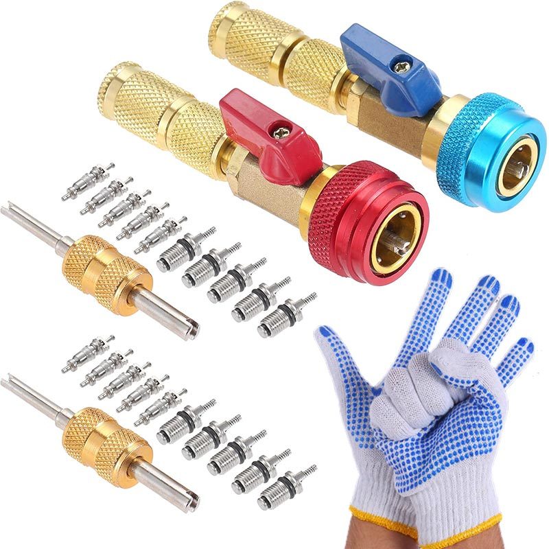 TEMU Ac Valve Core Removal And Installation Tool Kit, Complete Hvac Valve Core Remover Set For R134a R12 Refrigerant Systems, High Quick Remover
