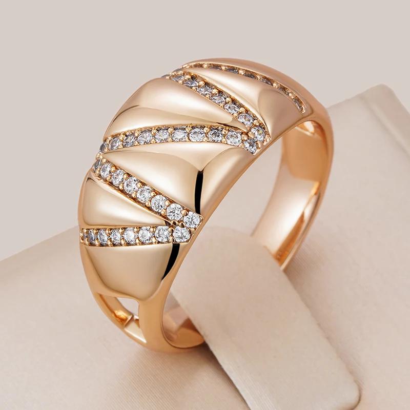 Golden-tone Ring with Round White Synthetic Zirconia