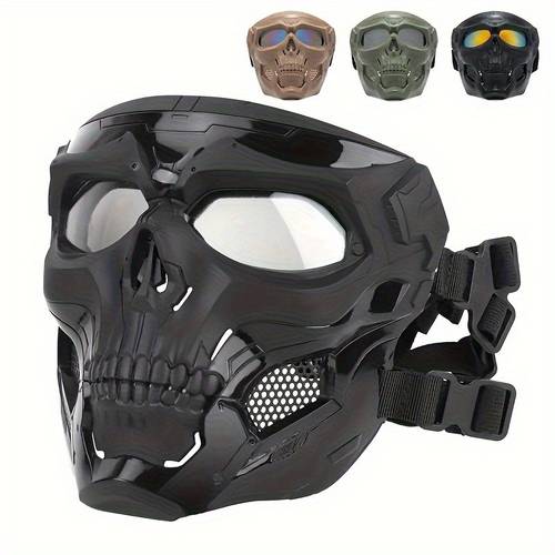 5pcs full face skull mask colored goggles skeleton design halloween cosplay