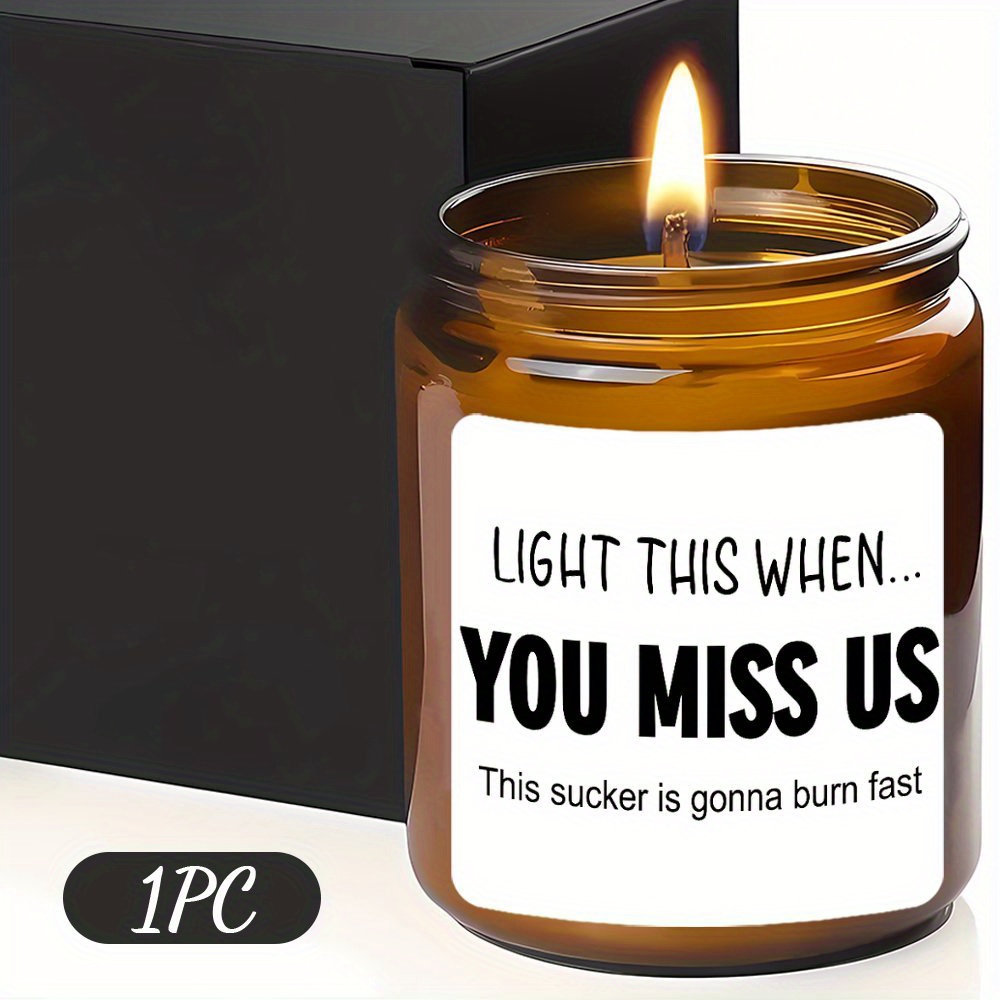 

Funny Farewell Candle Sticker Label 2x2" - "light This When You Miss Us" Humorous Goodbye Gift For Coworkers, Bosses & Friends - Vinyl Material, Retirement Or Going Away Celebrations