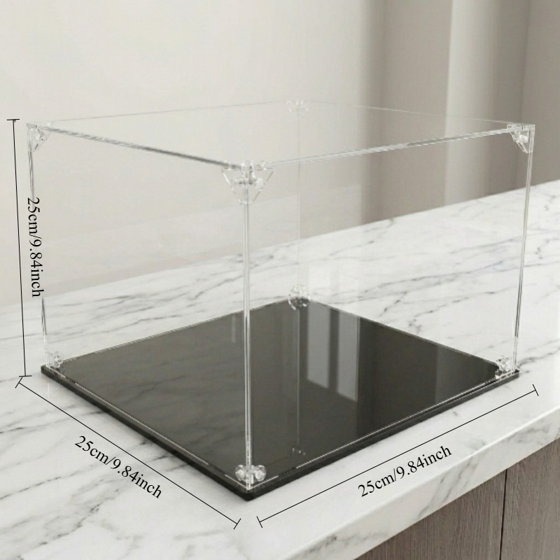 TEMU 1pc Light Luxury Transparent Acrylic Display Case - High- Spliced Ornament Display Box - Layered High- Acrylic Storage Display Case - Ornament