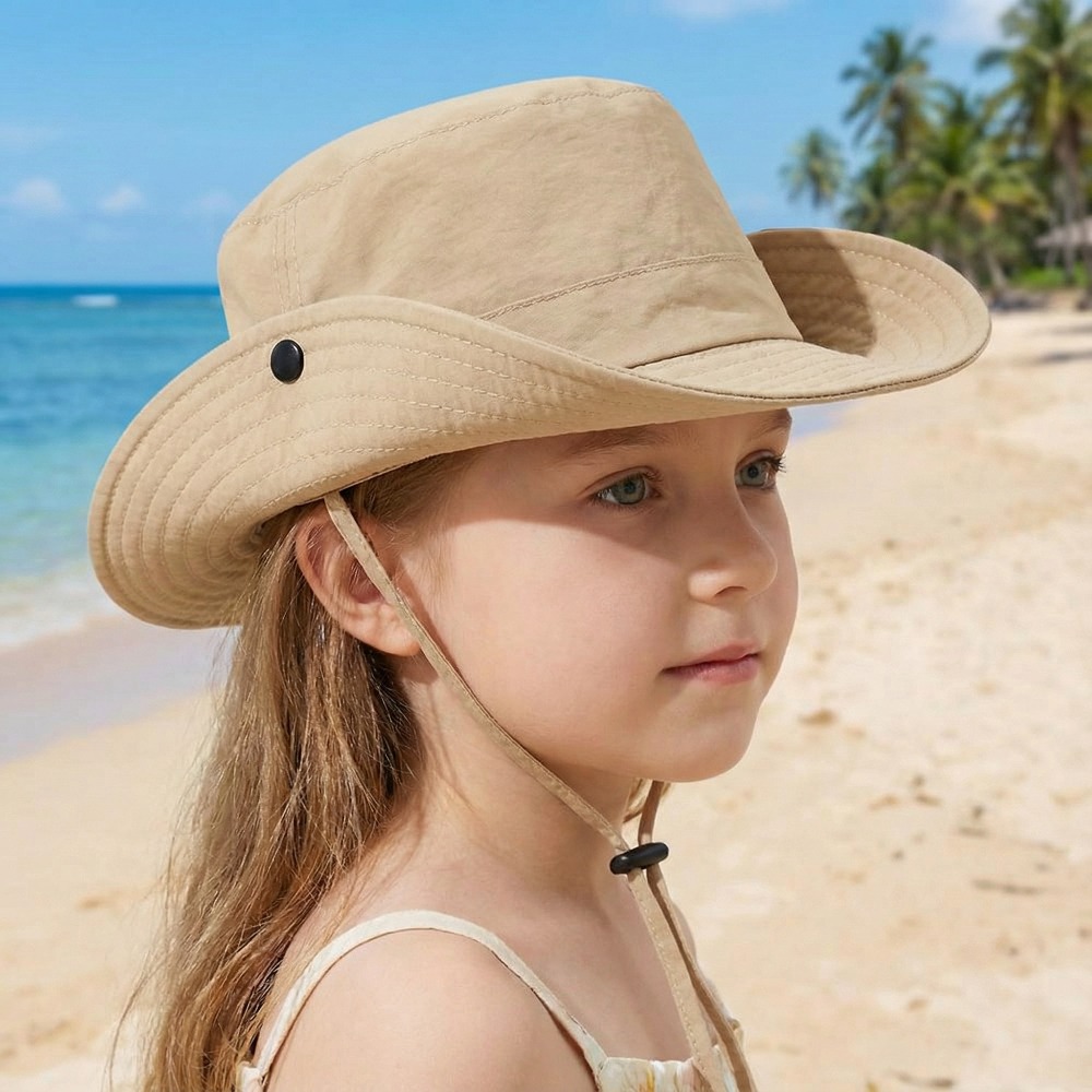 outdoor sun hat foldable fisherman cap nylon material lightweight adjustable suitable for girls and boys aged 3 8