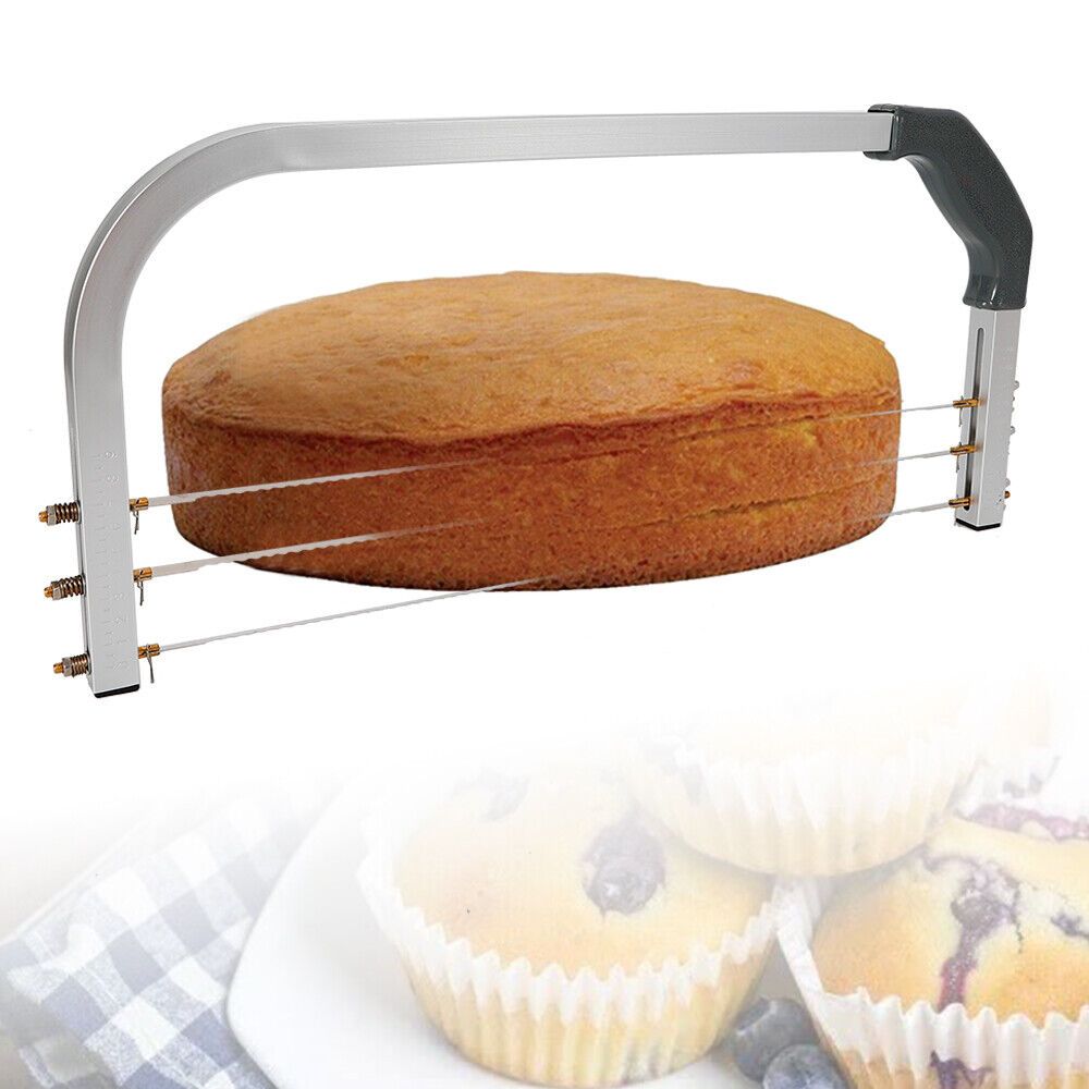 

Yiyibyus Stainless Steel Cake Cutter With 3 Wires, Cake Divider And Saw - Ideal Christmas Gift For Family, Gray, Baking Tools