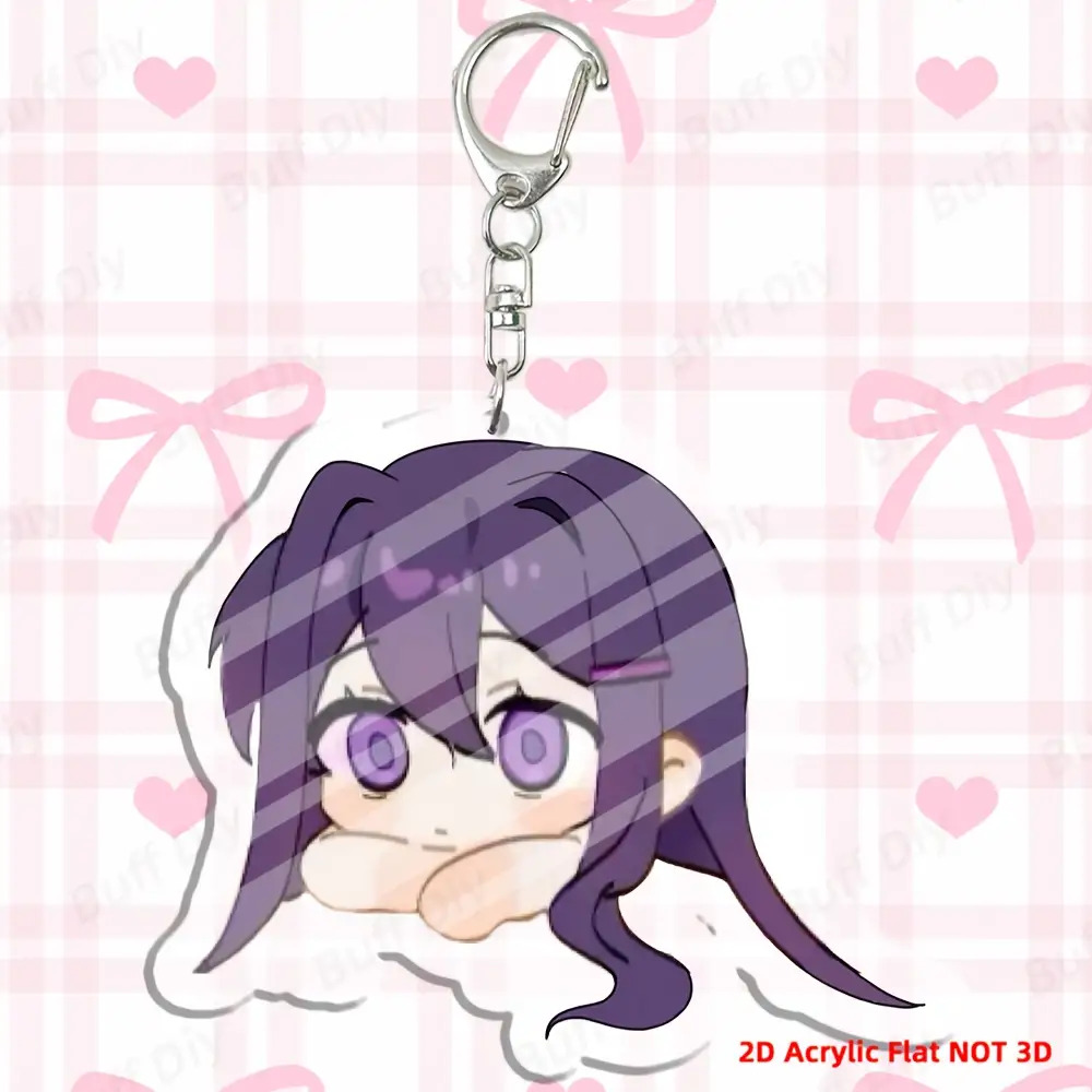 TEMU 2d Flat, 2dflat 2d Flat, 1 Anime Acrylic Cute Character Keychain, Sweet Pendant, Suitable For Bag And Car Key Decoration Accessories, Ideal