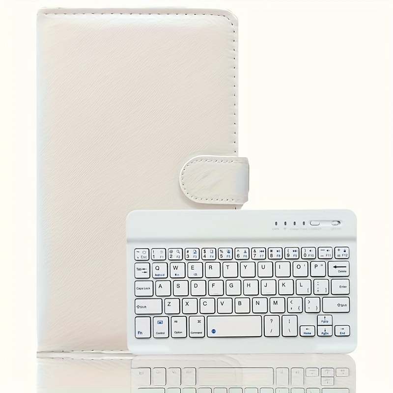 Compact Wireless Keyboard - Full Size, Collapsible, Black Faux Leather, Suitable for Mobile Phones, Tablets, And Laptops, Optional With/Without Stylus Pen
