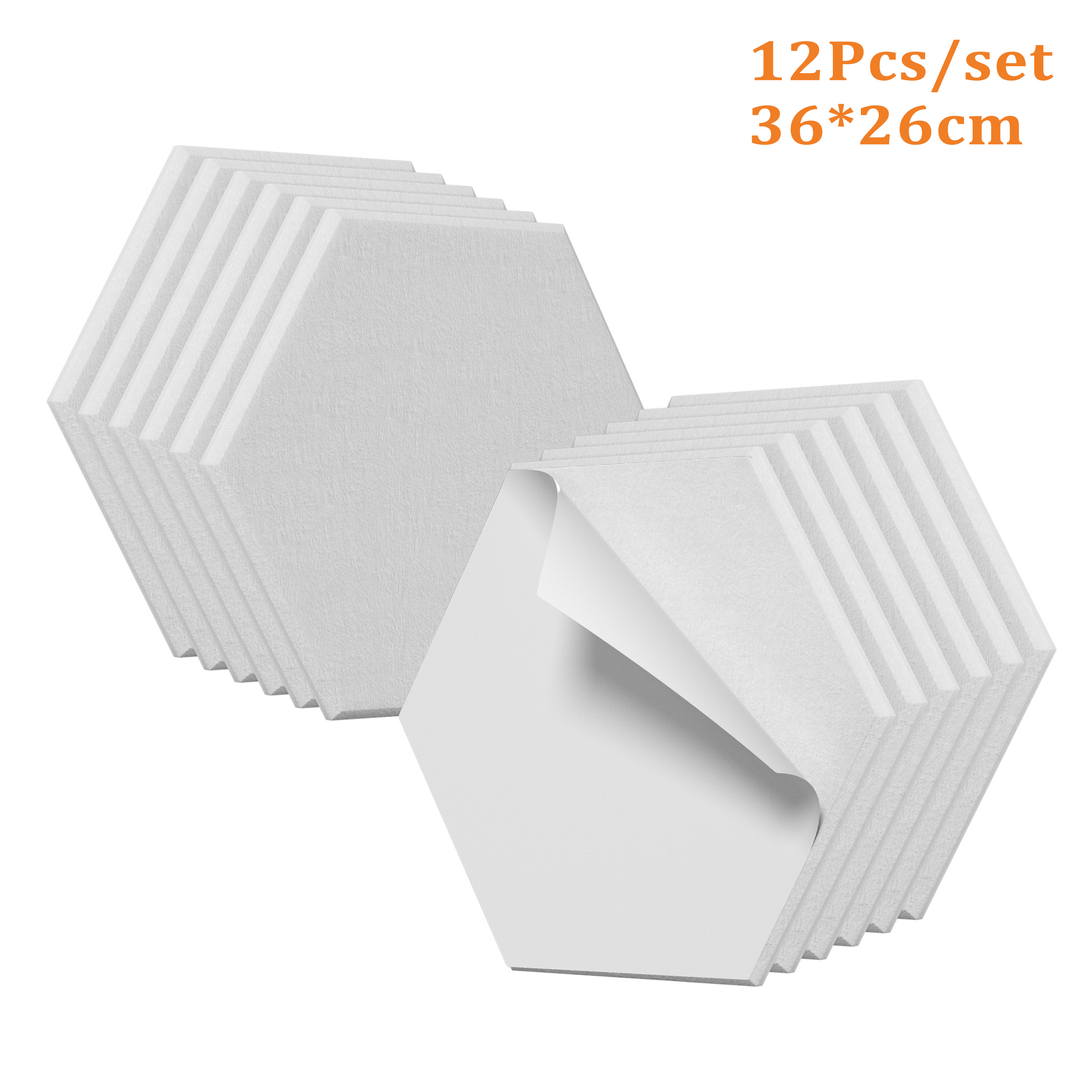TEMU Selbstklebende sechseckige Akustikpaneele 12/ 24/ Pack, filzige schallabsorbierende Wandpaneele, akustische Wandverkleidungen für Büro, Studio