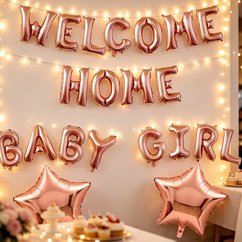 TEMU Striscione di palloncini "" con rosa blu e oro, per decorazioni di compleanno, feste di del sesso e decorazioni per feste per famiglie che