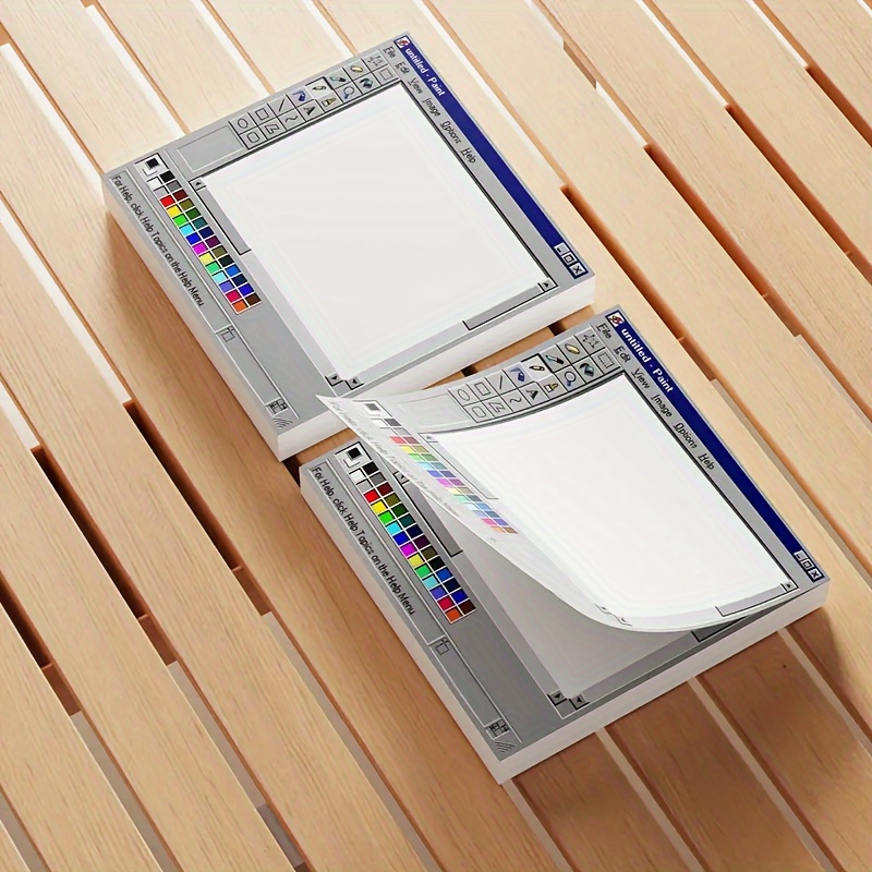 TEMU Retro Computer Sketch Sticky Notes 50/100 Pages - Square Format, Perfect For And , Great For Crafting Vintage Style For Art & For Artist Drawing