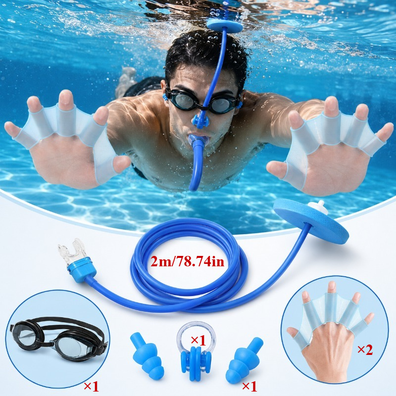 5pcs Sets Underwater Breathing  , Diving Nose Clip, Earplugs Underwater Breathing Oxygen Supply Device Made of Silicone, Deep-sea Oxygen Supply Equipment for Beginners and Adults.