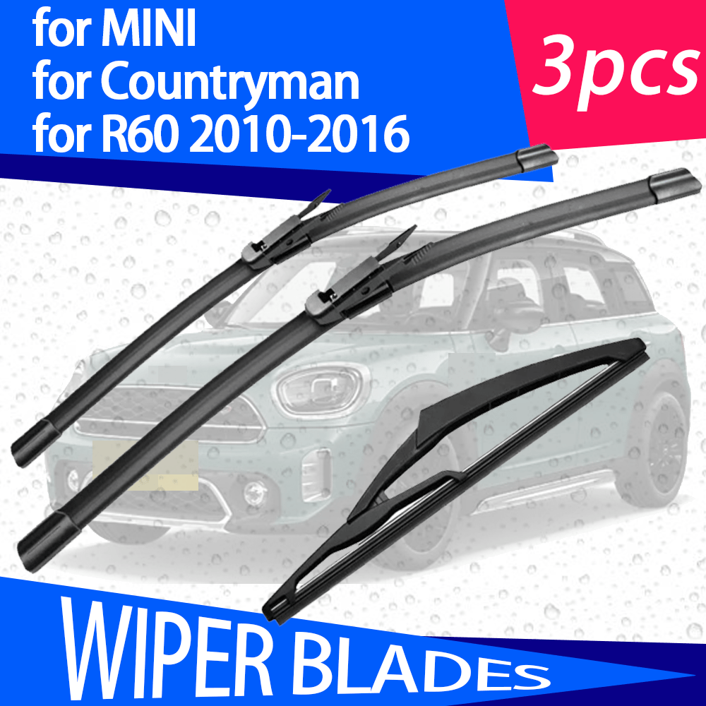 TEMU 3pcs Set, Durable For Use, Specifically Designed For Mini For For R60 2010-2016, 20"+19"+10" Car Front And Rear Windshield Wiper Blades, 3 Wiper