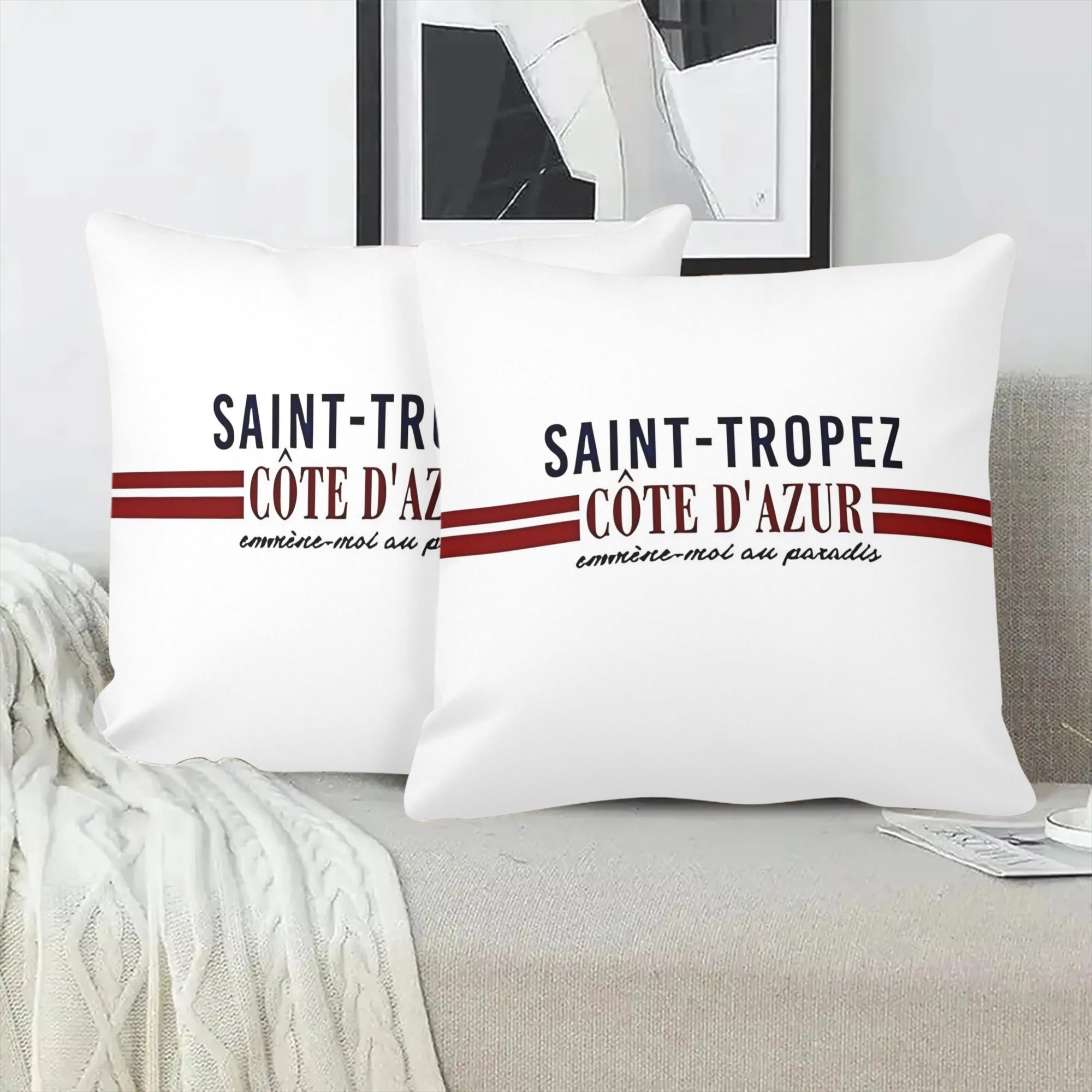 TEMU 2er-Set 40x40 cm Samt Kissenbezüge Côte d' Küsten Kissenbezüge für Wohnkultur Kissenfüllung nicht enthalten. Mit Reißverschluss. Ein perfektes