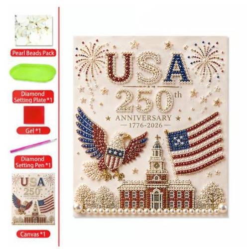 250th anniversary diy pearl painted craft kit suitable for skill levels complete handmade diamond painting with pre cut diamonds for decor wedding gift for