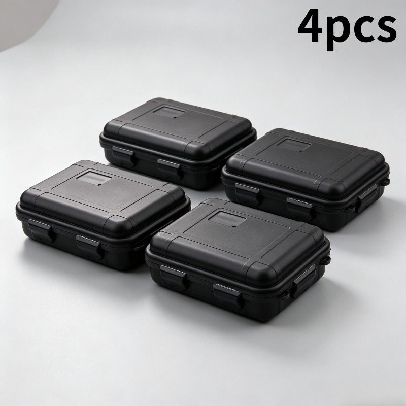 TEMU 4pcs Tool Portable Protection Box Set With Removable Inner Lining Cushion, Storage Box Suitable For Survival Gear, Small Tools, Travel And