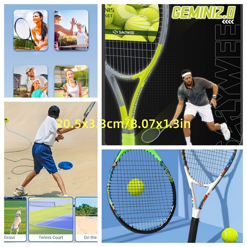 TEMU 1pc Adult Tennis Beginner Training Equipment, Rebound Tennis Ball With String, Outdoor Sports Tennis Single-person Training, Sand, Stones, Or
