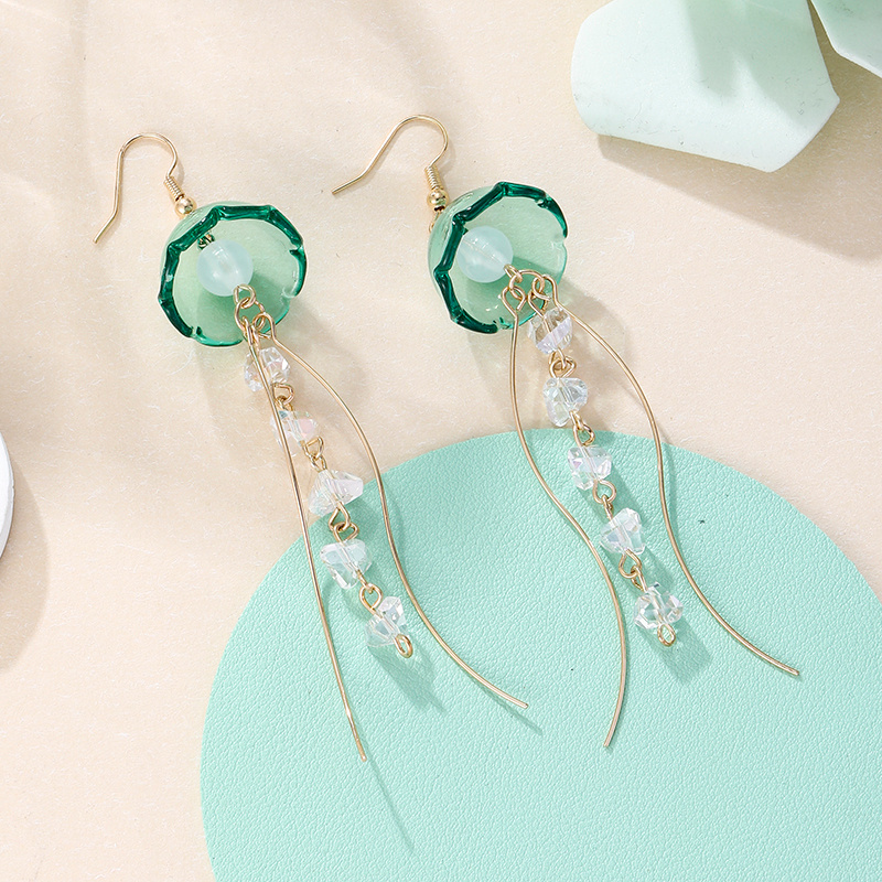 Women's Jellyfish Inspired Earrings with Geometric Tassels