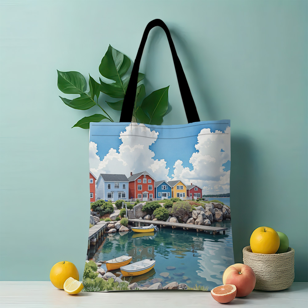 TEMU 1 sac avec un motif imprimé double face. Un sac présentant du port de - Spacieux, avec un imprimé double face, fabriqué en polyester durable,