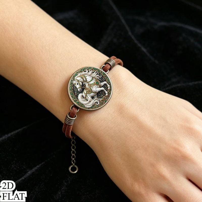 2D Flat Pattern Vintage Bracelet, Unique Gift for Friends and Family