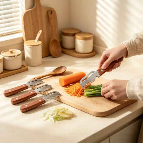 kitchen heavy duty stainless steel 3 in 1 cooking set multi functional peeling slicing cutting non slip durable tool practical festival gift great for home cooks food prep lovers