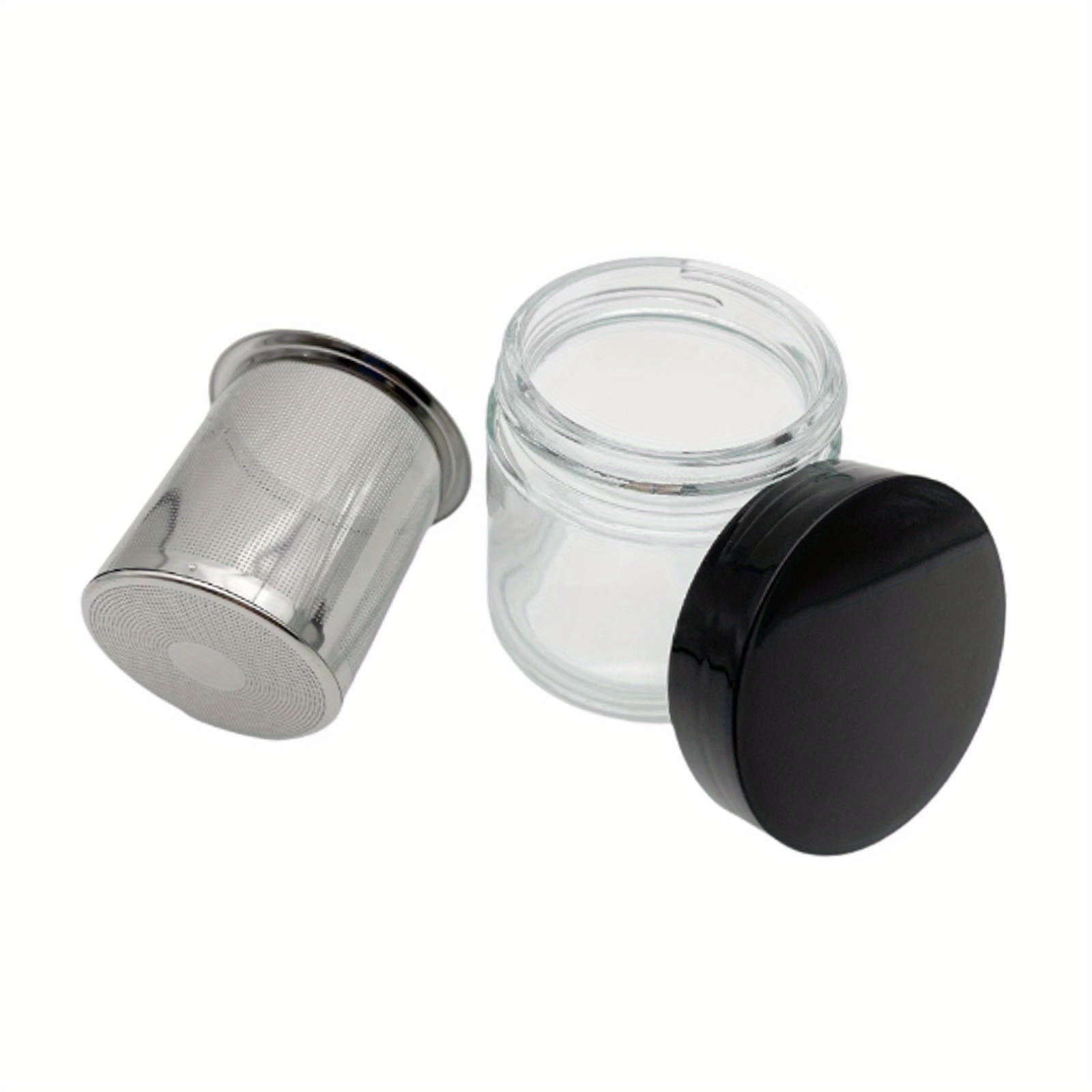 TEMU 1pc Jewelry Cleaning Jar With Metal Sieve & Glass Cup - Portable Safe Container For Earrings, Watch Parts, - Chemical-free For Travel & Use,