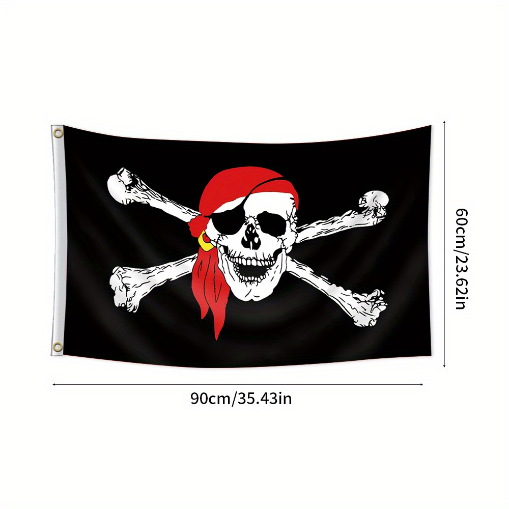 Flag, Pirate Flag, Roge 3x5ft (90*150cm)/ 2x3ft (60*90cm)/ 12*18inch(30*45cm) Halloween, Home, Garden, Room, Party, Activitie Decorations Indoor Outdoor