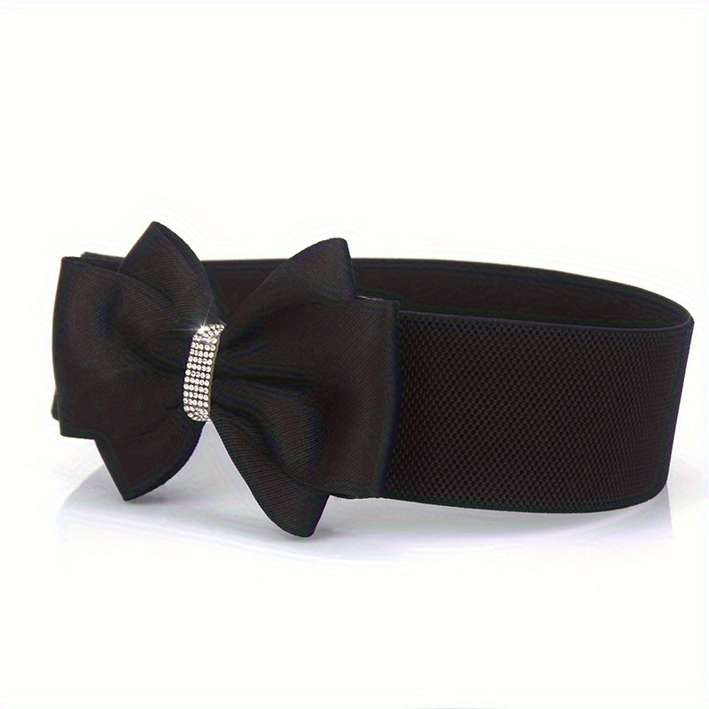 an elegant red bow elastic belt women versatile elastic belt