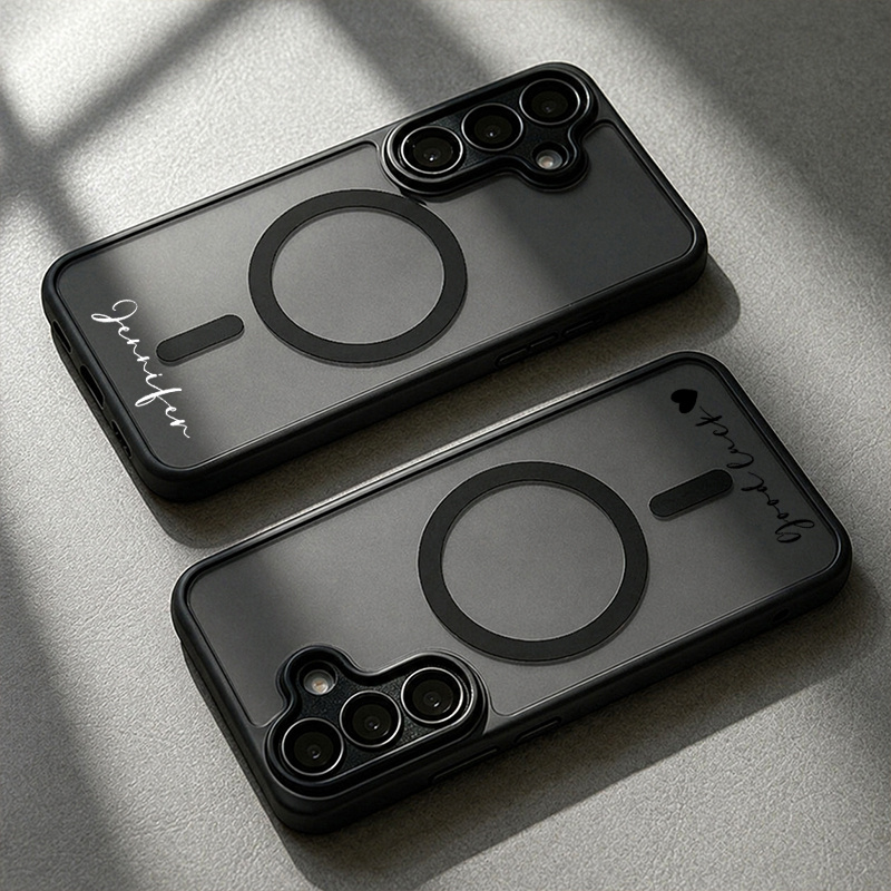 TEMU Phone Case: Custom Name/ Diy Matte Translucent Magnetic Wireless Case Compatible With A57 A37 A56 A36 A16 A17 A26 S26 Ultra S25 Fe S24 Ultra S23