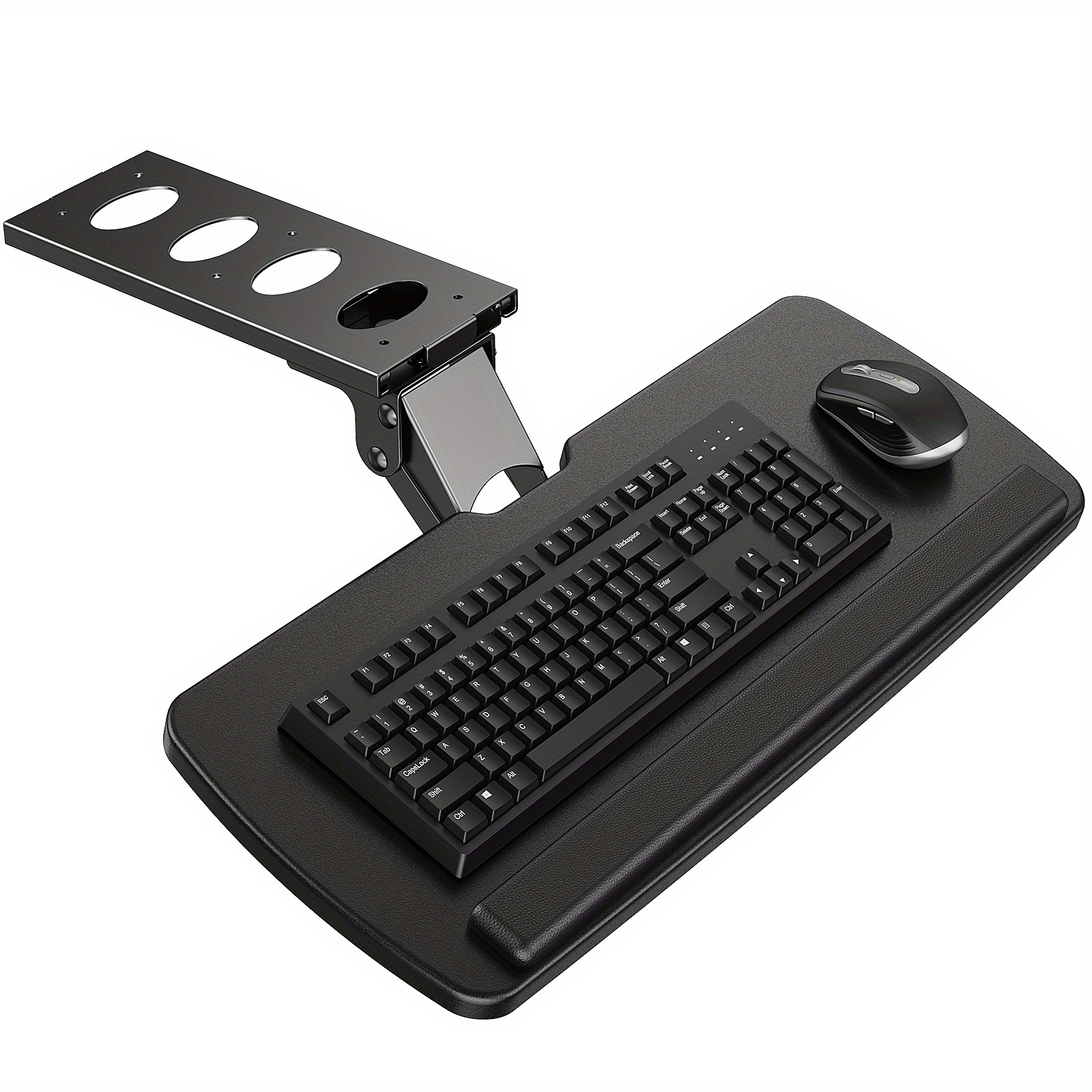 Ergonomic Sliding Keyboard & Mouse Tray, Keyboard Tray Under Desk, 360 Adjustable Under Desk Keyboard Tray Slide Out, Keyboard Holder Under Desk for Typing in Home, Office Work, 25"W x 9.84"D