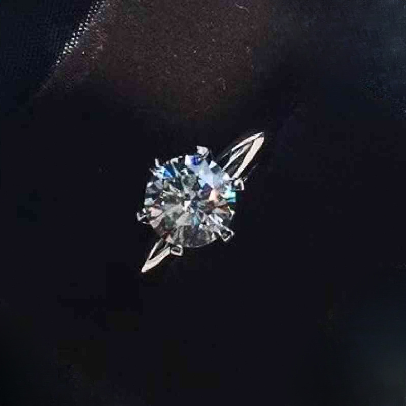 3 Carat Hand-Forged Moissanite Ring, 925 Sterling Silver