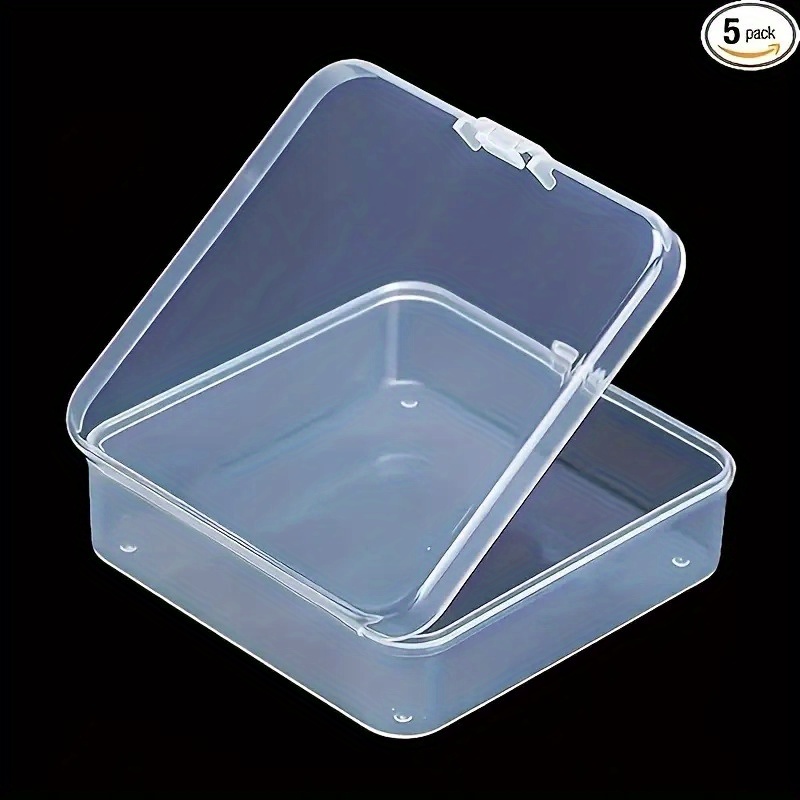 5pcs Clear Pp Storage Box, Portable Clear Storage Box, Suitable For Stickers, Jewelry And Accessories