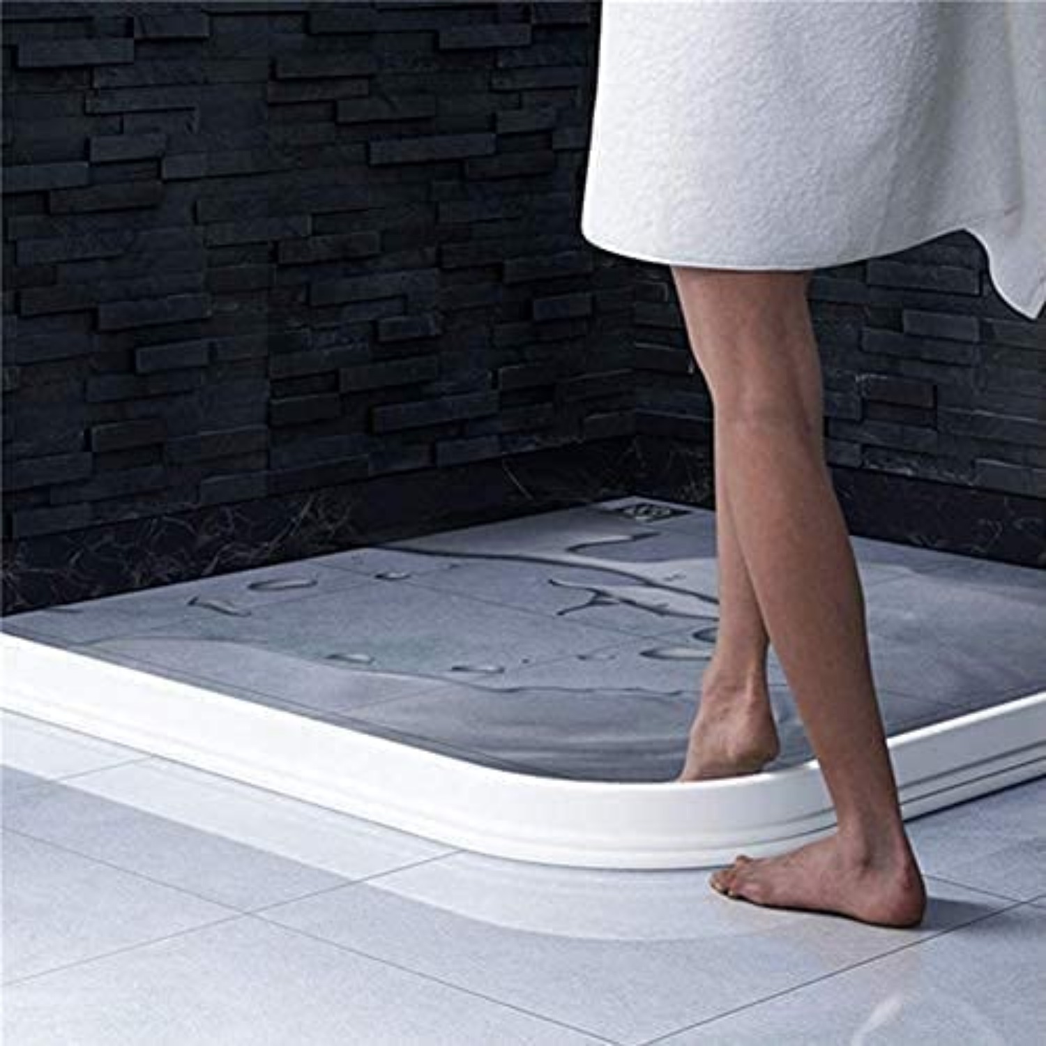 Image of 200cm Bathtub Splashback, Flexible Shower Cubicle Sealing Strip, Bathroom Dry And Wet Strip - And Disassemble, Labor-saving & Convenient