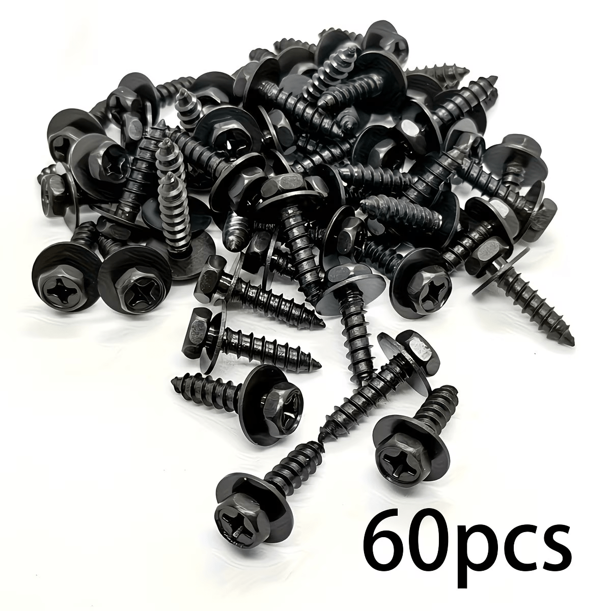 TEMU 60pcs Self-tapping Screws For Car Chassis Protection Plates, Car Mudguards, And Self-tapping Screws With Washers