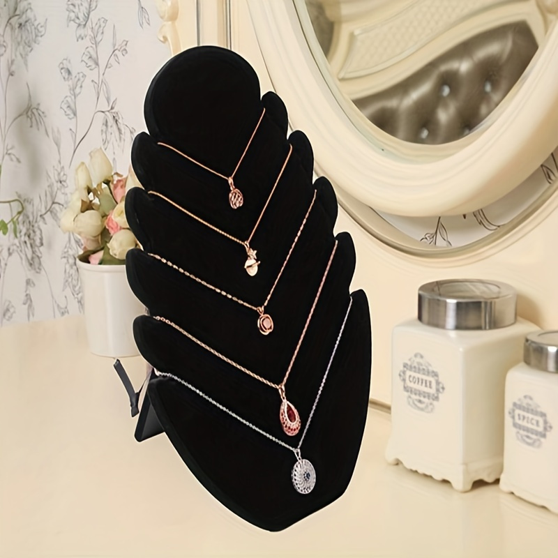 3pcs black velvet jewelry display rack with multiple hooks durable plastic necklace bracelet organizer for   salon   free storage   tower jewelry display for selling boutique essentials   Product details 0