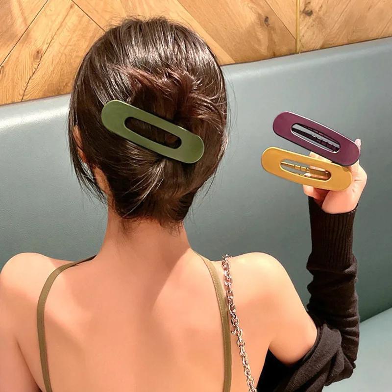 3pcs elegant matte large hair clips for women acrylic anti slip toothed hairpins rectangular design stable and secure hold solid color hair accessories for daily and formal   hair clips versatile hairpin minimalist hairpin durable hairpin