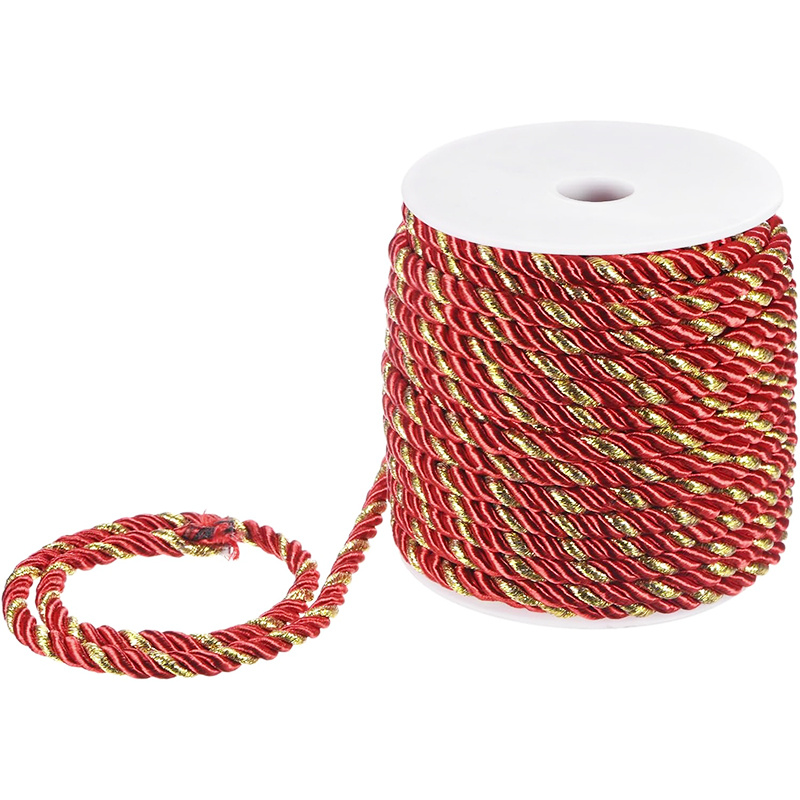 TEMU 1 Rotolo di Bordo a Intrecciata, 5mm/0.2" a Intrecciata a 3 , Decorativo per Sacchetti Regalo/Artigianato Fai da Te//Fermatenda
