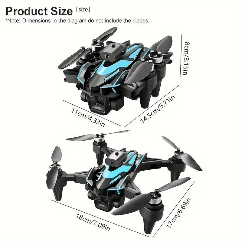 K12 Max Upgrade RC Drone Toy with Brushless Motor, HD Camera, 360° Obstacle Avoidance & Optical Flow - Wireless Remote Control, Realistic Drone Sounds, STEM Learning Gift for Teens 12+ (Black with Blue Accents), Remote Control Drone, Tech Gift, Highquality Construction