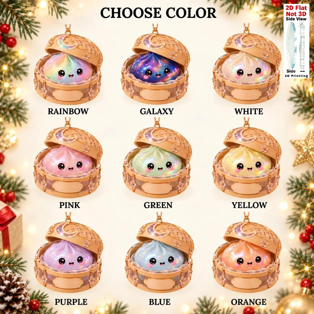 TEMU 2D Plat, 2D Vlak - [2D Vlak] Gepersonaliseerde Naam, Op Maat Gemaakte Dumpling Acryl Ornament, Schattige en Zachte Stijl Naam Aandenken,