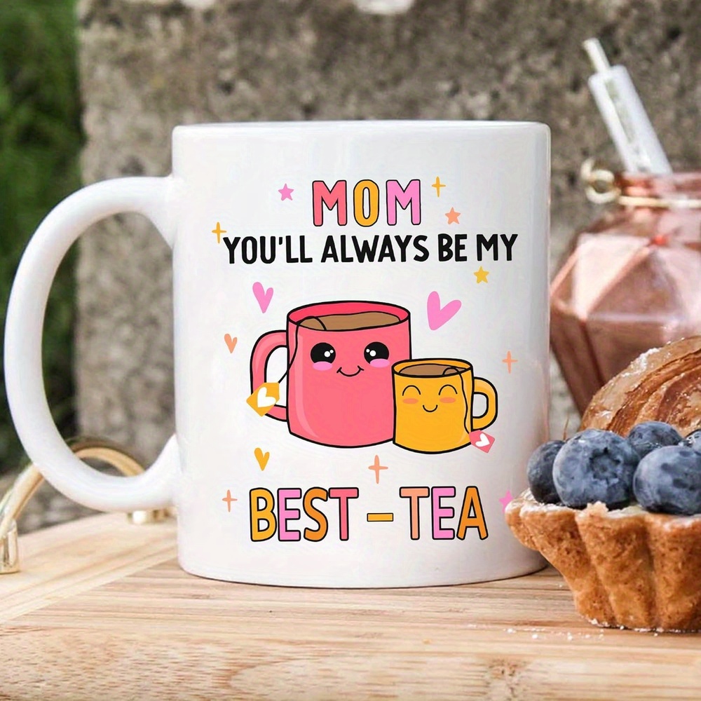 1pc 11oz     mug youll     tea white ceramic cup with   teapots   designs perfect mothers day birthday or everyday gift for mom mothers day gift   design durable mug Product details 6