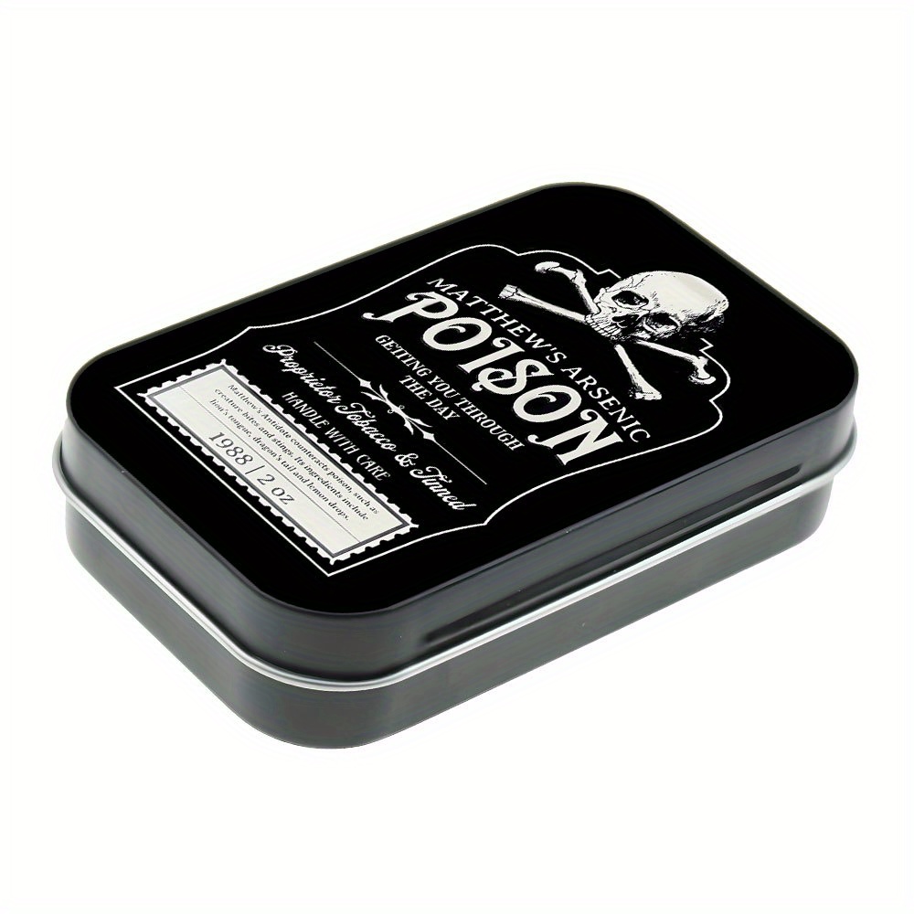 skull tobacco tin Design Chrome - Skull Gift - Heavy Metal Gift - Trinket Box - Goth Boyfriend Gift - Gift for Him - Husband Christmas Gift Personalised Pirate Tobacco Tin ST835
