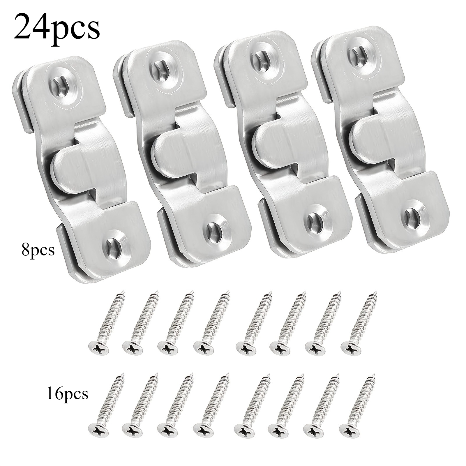 24pcs Set (8 Mountain Hooks + 16 Screws) - Heavy-Duty   Picture Hooks for Frame Hanging & Mirror Installation | Flush Mount Brackets, Furniture Connectors for Wall-Mounted Projects