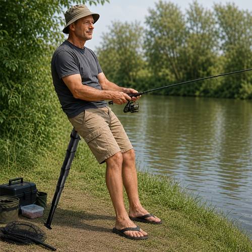 tabouret de camping pliant portable avec support télesco et poignée en t, siège dextérieur , chaise multifonctionnelle pour la pêche, - , les
