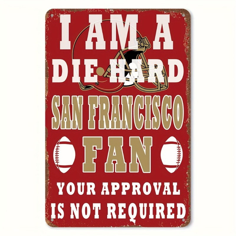 

San Football Fan Wooden Sign - 5.85" X 7.8" | Bar, Garage & Bathroom Decor | Party Accessory