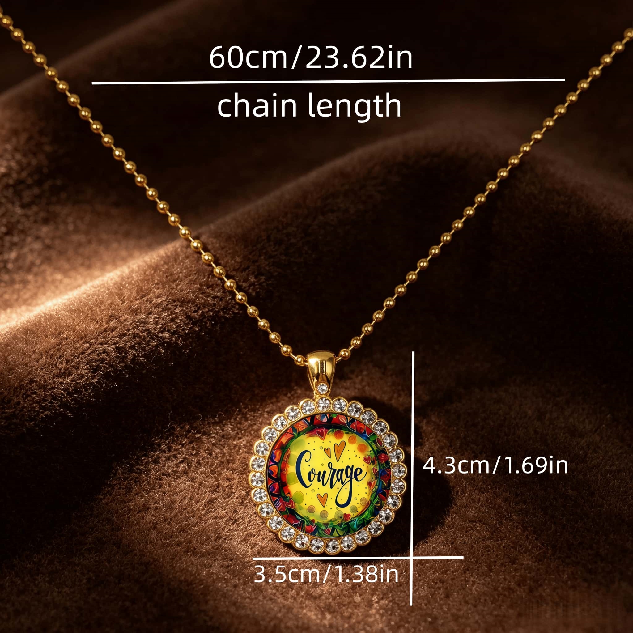 Women's Inspirational Courage Heart-Shaped Necklace