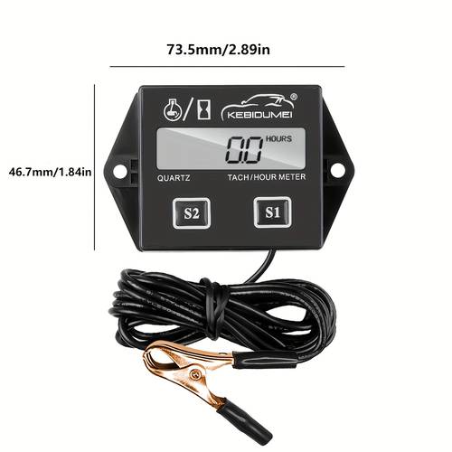 kenidu lcd maintenance hour meter and tachometer for lawn mowers generators compressors motorcycles outboard motors chain saws and more