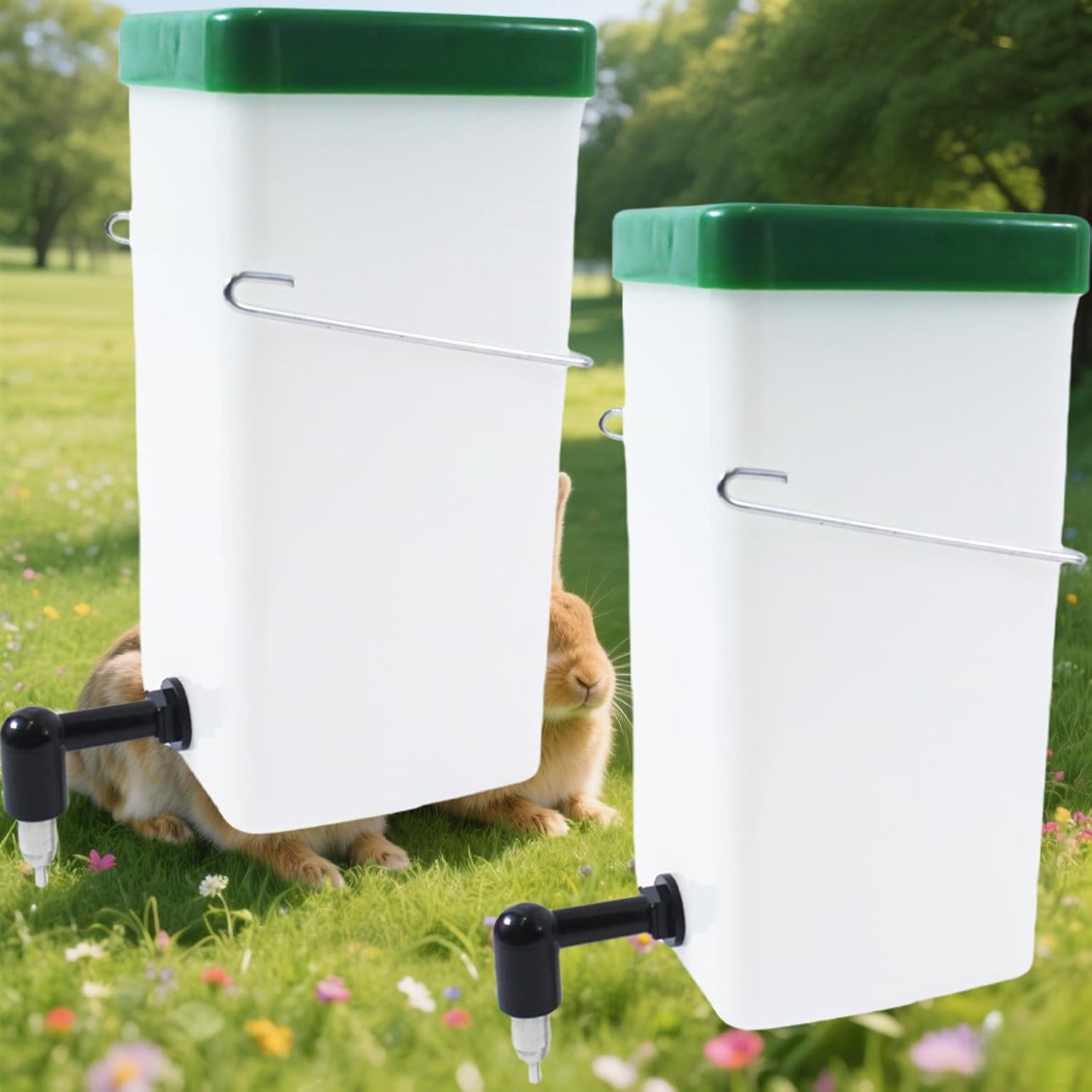 Image of 2pcs Set Of Large Capacity Small Bottles, Leak-proof Rabbit Water Bottles, With Stainless Steel , Easy-to- Drinkers, Suitable For Rabbits, Hamsters, Guinea Pigs, , Raccoons
