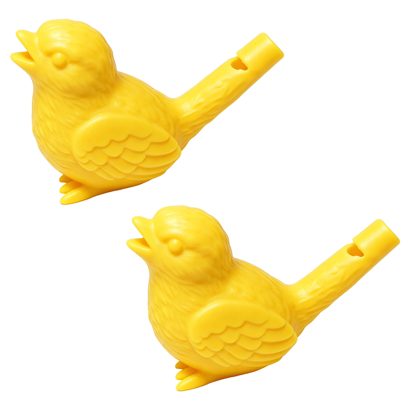 TEMU 2pcs Yellow Whistle - 3d-printed Plastic Wind Instrument With Realistic Bird , Blowable Water Chamber For Nature Sounds Suitable For, Office,,