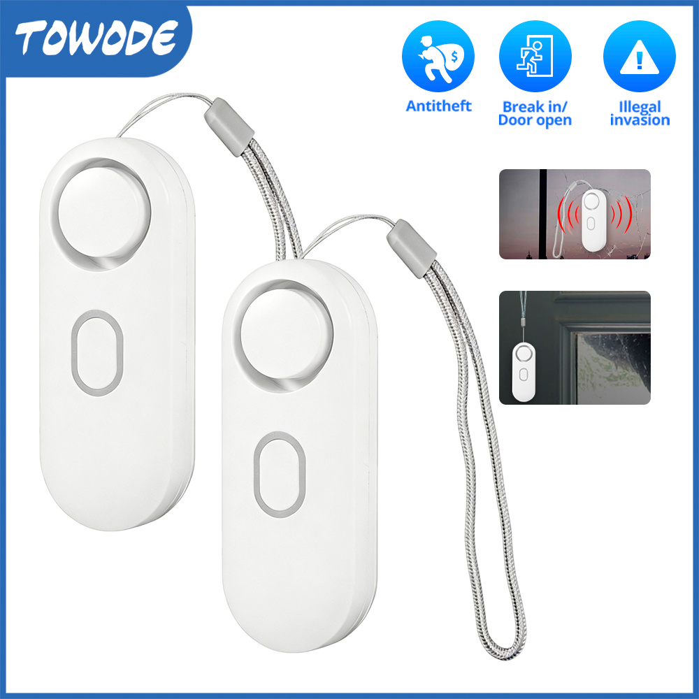 Image of 110db Decibel Alarm, Door Handle Alarm With Vibration Trigger, Window Alarm, Suitable For Travel, Hotels, Apartments, Backpacks/bicycles, , Nighttime Sleep, Anti-theft