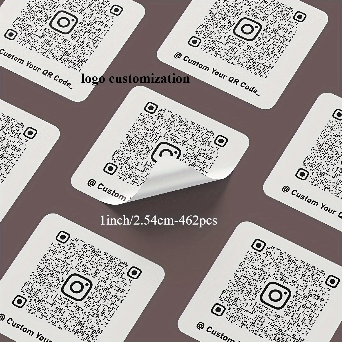 E-shop 24-1540 Stk. Individuelle QR-Code-Aufkleber & Selbstklebende Etiketten - Personalisiertes Wasserdichtes PVC/PP-Material, 1/1.5/2/2.5/3 Zoll für