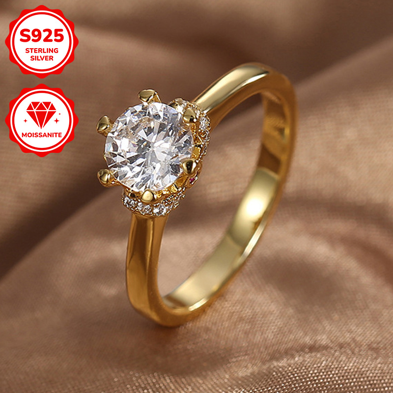 TEMU 2g 1pc 1.0 Carat Stylish And Exquisite White Moissanite In 925 Silver, Suitable For Dinner And Party Wear, But Suitable For Casual Attire.