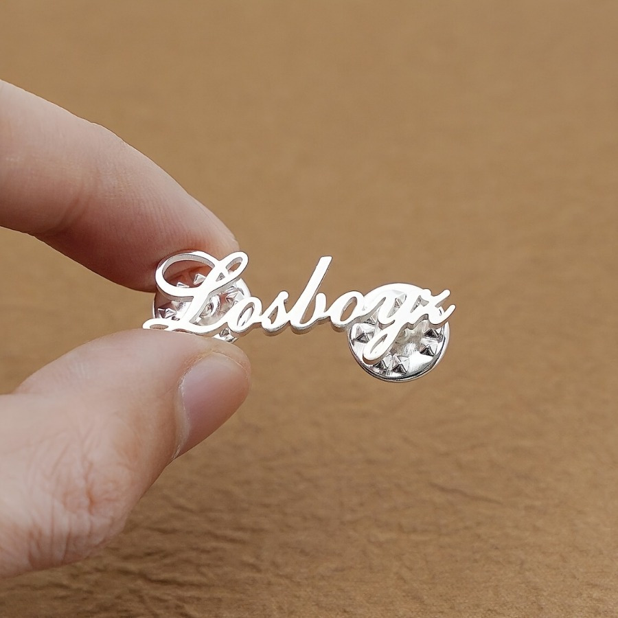 TEMU Customized Fashion Name Brooch, Personalized Elegant Brooch Stainless Steel Brooch Daily Work Brooch Trendy Jewelry Language To English, Fashion
